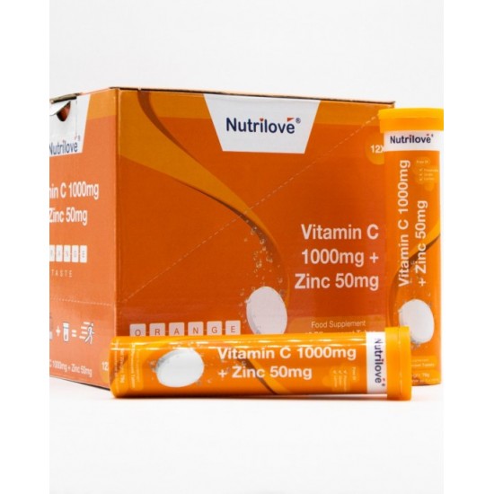 Nutrilove Vitamin C 1000 mg / Zinc 50 mg 20 Effervescent Tablets